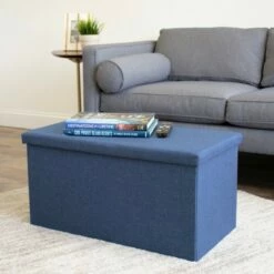 Heathered Storage Ottoman with Reversible Tray Cover Blue - Humble Crew -Ottomans Official Shop unnamed file 9886