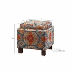 Madison Park Shelly Square Storage Ottoman with Pillows Red -Ottomans Official Shop unnamed file 9894