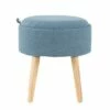 Tray Foot Stool Ottoman Polyester/Wood Natural/Blue - LumiSource