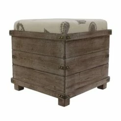 Decor Therapy Hadley Weathered Storage Ottoman - Décor Therapy Barnwood
