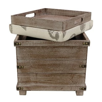 Decor Therapy Hadley Weathered Storage Ottoman - Décor Therapy Barnwood 5 Decor Therapy Hadley Weathered Storage Ottoman - Décor Therapy Barnwood - Image 3