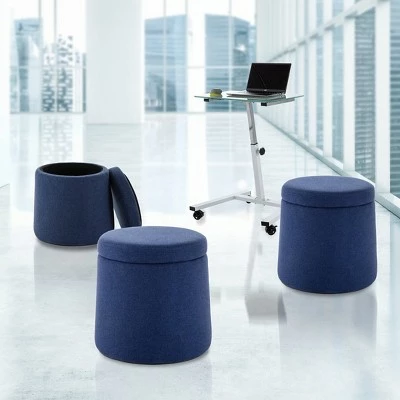 Rocking Stool Wobble Storage Ottoman - Seville Classics Midnight Blue 5 Rocking Stool Wobble Storage Ottoman - Seville Classics Midnight Blue - Image 3