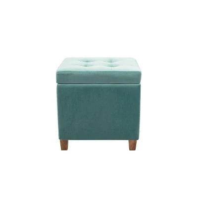 Square Button Tufted Storage Ottoman with Lift Off Lid - WOVENBYRD Pink Velvet 21 Square Button Tufted Storage Ottoman with Lift Off Lid - WOVENBYRD Pink Velvet - Image 19