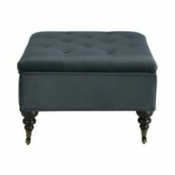 Abbot Square Tufted Ottoman with Storage and Casters - Serta Cobalt Blue -Ottomans Official Shop unnamed file 9985